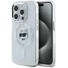 Coque arrière Karl Lagerfeld IML Metal Choupette Head avec MagSafe pour Apple iPhone 15 Pro Max - Blanc