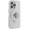 Coque arrière rigide Karl Lagerfeld Ring Stand Karl & Choupette avec MagSafe pour Apple iPhone 15 Pro - Blanc 4
