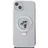 Coque arrière rigide Karl Lagerfeld Ring Stand Karl & Choupette avec MagSafe pour Apple iPhone 15 Plus/14 Plus - Blanc 3
