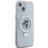 Coque arrière rigide Karl Lagerfeld Ring Stand Karl & Choupette avec MagSafe pour Apple iPhone 15 - Blanc 4