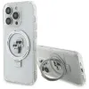 Coque arrière rigide Karl Lagerfeld Ring Stand Karl & Choupette avec MagSafe pour Apple iPhone 15 Pro Max - Blanc