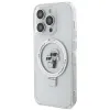 Coque arrière rigide Karl Lagerfeld Ring Stand Karl & Choupette avec MagSafe pour Apple iPhone 15 Pro Max - Blanc 2