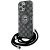 Coque arrière Karl Lagerfeld IML Crossbody Monogram Karl & Choupette Head avec MagSafe pour Apple iPhone 16 Pro - Noir