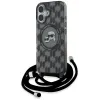 Coque arrière Karl Lagerfeld IML Crossbody Monogram Karl & Choupette Head avec MagSafe pour Apple iPhone 16 - Noir