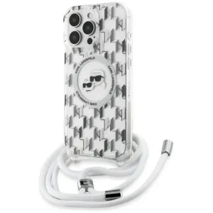 Coque arrière Karl Lagerfeld IML Crossbody Monogram Karl & Choupette Head avec MagSafe pour Apple iPhone 16 Pro Max - Transparent