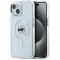 Coque arrière Karl Lagerfeld IML Metal Karl Head avec MagSafe pour Apple iPhone 15 Plus - Blanc