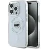 Coque arrière Karl Lagerfeld IML Metal Karl Head avec MagSafe pour Apple iPhone 15 Pro Max - Blanc