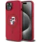 Coque arrière en silicone Karl Lagerfeld Karl & Choupette Heads Ring avec MagSafe pour Apple iPhone 15 - Rouge
