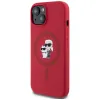 Coque arrière en silicone Karl Lagerfeld Karl & Choupette Heads Ring avec MagSafe pour Apple iPhone 15 - Rouge 2