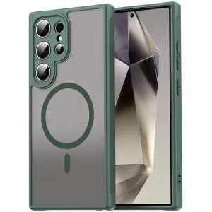 Coque arrière Phonesta AirFrost avec MagSafe pour Samsung Galaxy S25 Ultra - Vert mat