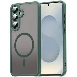 Coque arrière Phonesta AirFrost avec MagSafe pour Samsung Galaxy S25/S24 - Vert mat