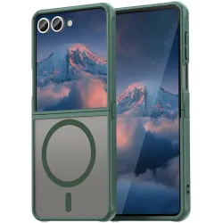 Coque arrière Phonesta AirFrost avec MagSafe pour Samsung Galaxy Z Flip 7 - Vert mat