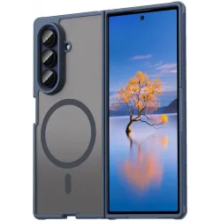 Coque arrière Phonesta AirFrost avec MagSafe pour Samsung Galaxy Z Fold 7 - Bleu mat