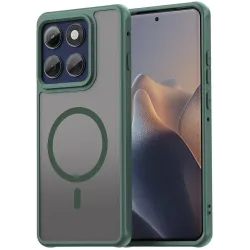 Coque arrière Phonesta AirFrost avec MagSafe pour Motorola Edge 60 Pro - Vert mat