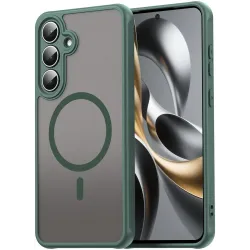 Coque arrière Phonesta AirFrost avec MagSafe pour Samsung Galaxy S25 FE - Vert mat