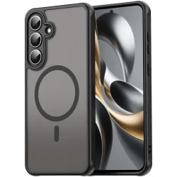 Coque arrière Phonesta AirFrost avec MagSafe pour Samsung Galaxy S25 FE - Noir mat