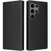 Coque portefeuille Phonesta Carbon Fiber Skin pour Samsung Galaxy S25 Ultra - Noir