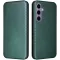 Coque portefeuille Phonesta Carbon Fiber Skin pour Samsung Galaxy S25 - Vert foncé