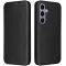 Coque portefeuille Phonesta Carbon Fiber Skin pour Samsung Galaxy S25 - Noir
