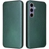 Coque portefeuille Phonesta Carbon Fiber Skin pour Samsung Galaxy S25 Plus - Vert foncé 0