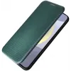 Coque portefeuille Phonesta Carbon Fiber Skin pour Samsung Galaxy S25 Plus - Vert foncé 4