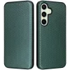 Coque portefeuille Phonesta Carbon Fiber Skin pour Samsung Galaxy S24 FE - Vert foncé