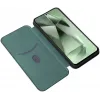 Coque portefeuille Phonesta Carbon Fiber Skin pour Samsung Galaxy S24 FE - Vert foncé 2