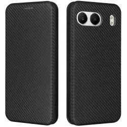 Coque portefeuille Phonesta Carbon Fiber Skin pour OnePlus Nord 4 - Noir