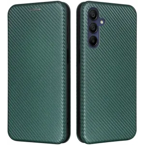 Coque portefeuille Phonesta Carbon Fiber Skin pour Samsung Galaxy A16 - Vert foncé