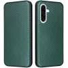 Coque portefeuille Phonesta Carbon Fiber Skin pour Samsung Galaxy A36 - Vert foncé