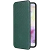 Coque portefeuille Phonesta Carbon Fiber Skin pour Samsung Galaxy A36 - Vert foncé 5