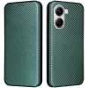 Coque portefeuille Phonesta Carbon Fiber Skin pour Xiaomi Poco X7 Pro - Vert foncé 0