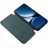 Coque portefeuille Phonesta Carbon Fiber Skin pour Xiaomi Poco X7 Pro - Vert foncé 1