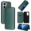 Coque portefeuille Phonesta Carbon Fiber Skin pour Xiaomi Poco X7 Pro - Vert foncé 6
