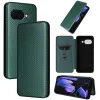 Coque portefeuille Phonesta Carbon Fiber Skin pour Google Pixel 9a - Vert foncé 7