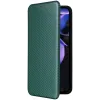Coque portefeuille Phonesta Carbon Fiber Skin pour Google Pixel 9a - Vert foncé 8