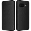 Coque portefeuille Phonesta Carbon Fiber Skin pour Google Pixel 9a - Noir
