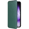 Coque portefeuille Phonesta Carbon Fiber Skin pour Oppo Reno13 - Vert foncé 7