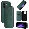 Coque portefeuille Phonesta Carbon Fiber Skin pour Oppo Reno13 F 4G/5G / Reno13 FS 5G - Vert foncé 7