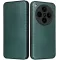 Coque portefeuille Phonesta Carbon Fiber Skin pour Oppo Find X8 Pro - Vert foncé