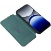 Coque portefeuille Phonesta Carbon Fiber Skin pour Oppo Find X8 Pro - Vert foncé 2