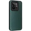 Coque portefeuille Phonesta Carbon Fiber Skin pour Realme GT 7 Pro - Vert foncé 1