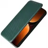 Coque portefeuille Phonesta Carbon Fiber Skin pour Realme GT 7 Pro - Vert foncé 5