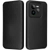 Coque portefeuille Phonesta Carbon Fiber Skin pour Realme GT 7 Pro - Noir
