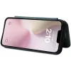 Coque portefeuille Phonesta Carbon Fiber Skin pour Apple iPhone 17e/16e - Vert foncé 2