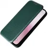 Coque portefeuille Phonesta Carbon Fiber Skin pour Apple iPhone 17e/16e - Vert foncé 4