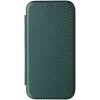 Coque portefeuille Phonesta Carbon Fiber Skin pour Apple iPhone 17e/16e - Vert foncé 5