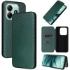Coque portefeuille Phonesta Carbon Fiber Skin pour Xiaomi Redmi Note 14 4G - Vert foncé 0