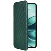 Coque portefeuille Phonesta Carbon Fiber Skin pour Xiaomi Redmi Note 14 4G - Vert foncé 1