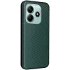 Coque portefeuille Phonesta Carbon Fiber Skin pour Xiaomi Redmi Note 14 4G - Vert foncé 2